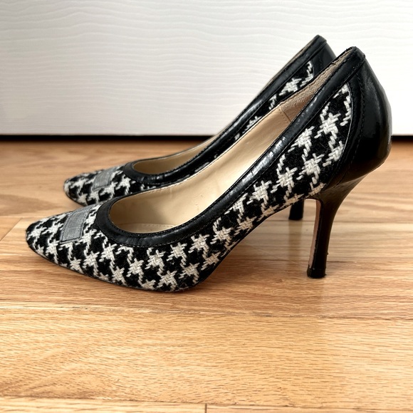 VINTAGE Oscar De La Renta houndstooth pumps. - Picture 1 of 4